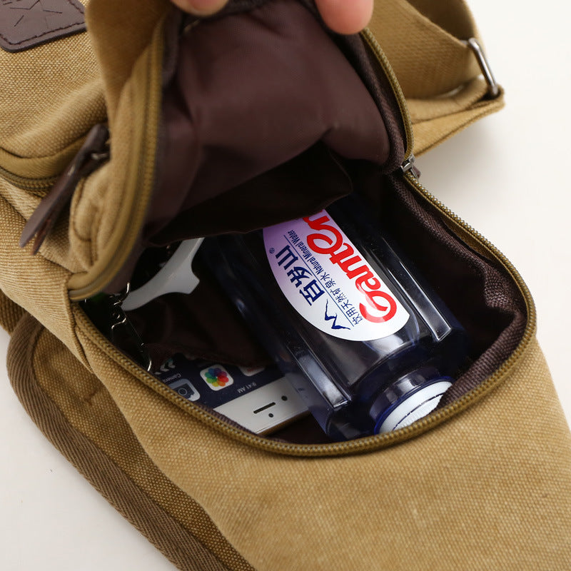 Canvas crossbody bag for men front view stylish design