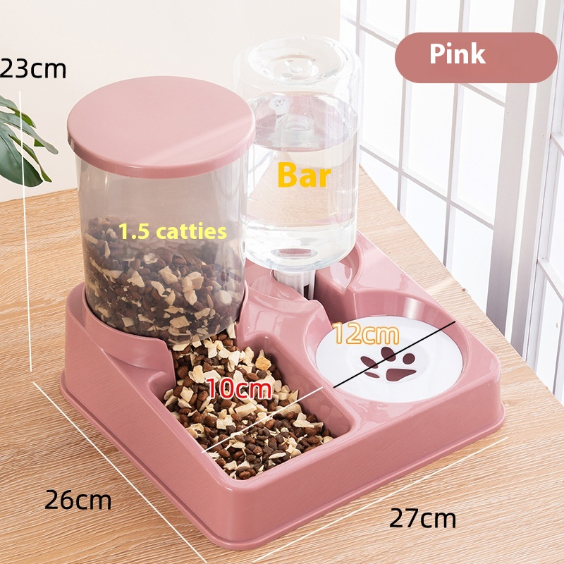 automatic pet feeder water dispenser double bowl