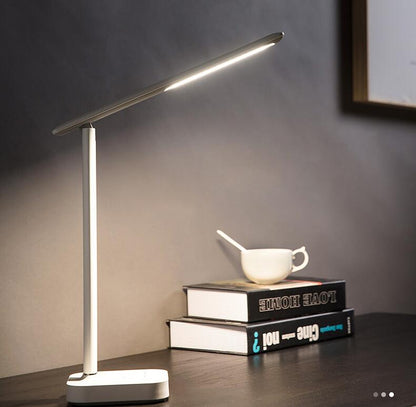rechargeable LED desk lamp for students with eye care study setup
