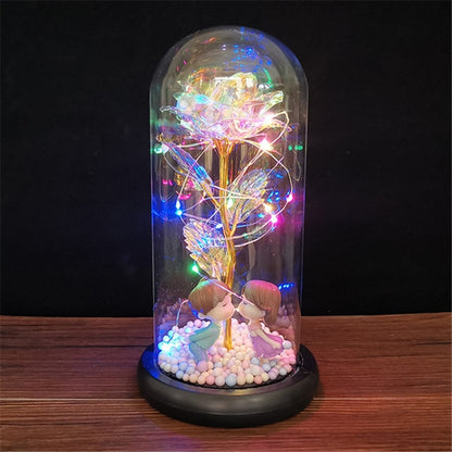 vLED enchanted galaxy rose with colorful lighting effect