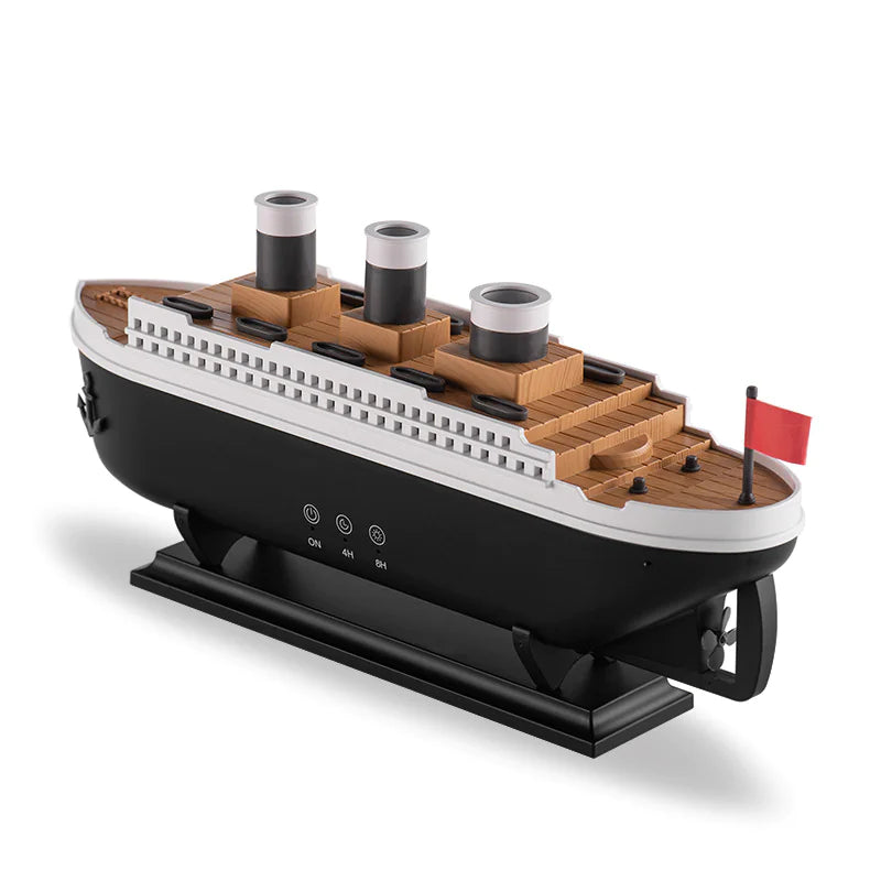 Retro ship diffuser humidifier with colorful LED lighting