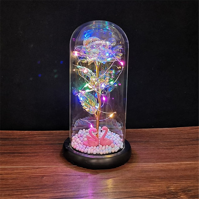 vLED enchanted galaxy rose with colorful lighting effect