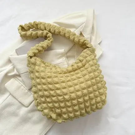Quilted tote bag stylish front view