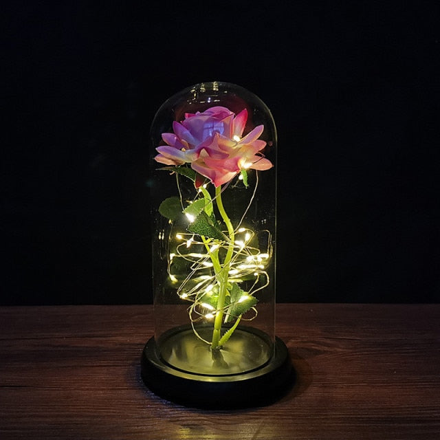 vLED enchanted galaxy rose with colorful lighting effect