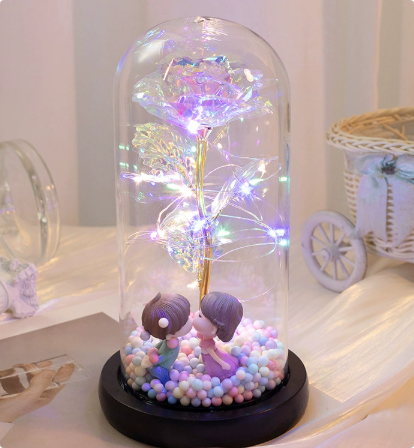 vLED enchanted galaxy rose with colorful lighting effect