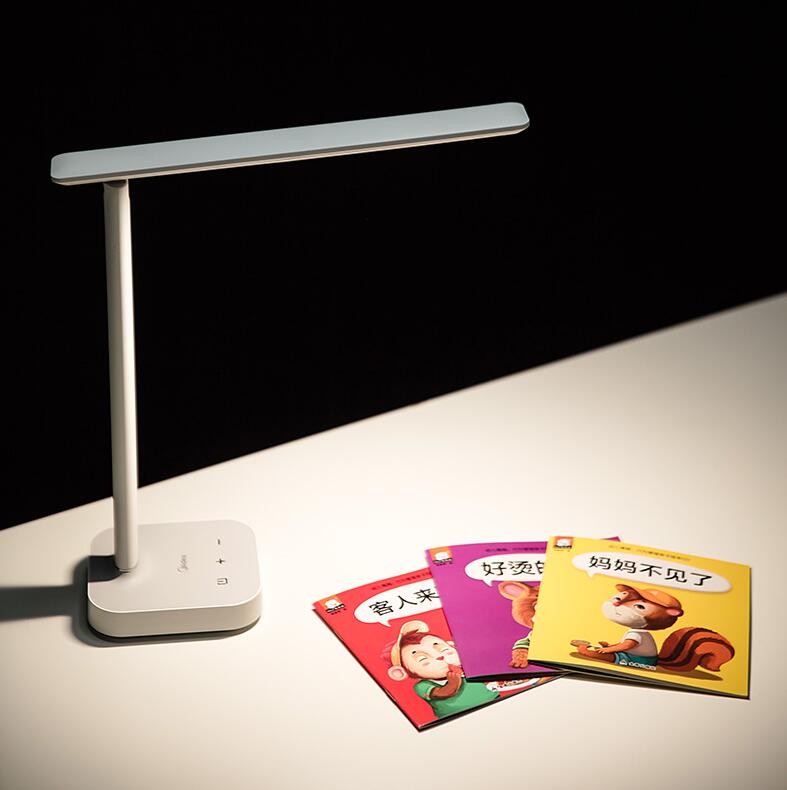rechargeable LED desk lamp for students with eye care study setup