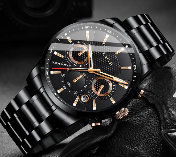 men fashion sport quartz watch casual outfit