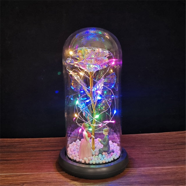 vLED enchanted galaxy rose with colorful lighting effect
