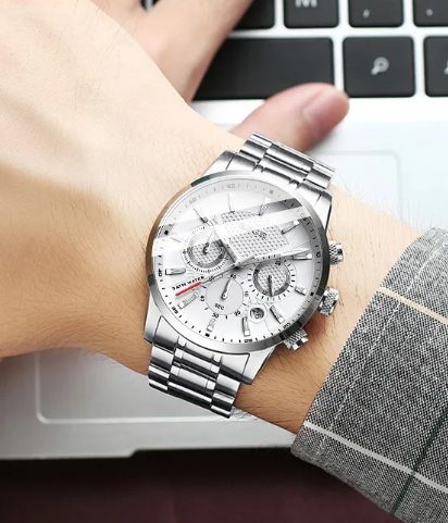 men fashion sport quartz watch casual outfit
