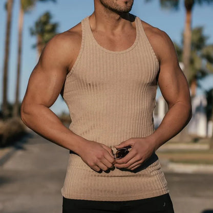 vertical stripe sleeveless sportswear gym outfit
