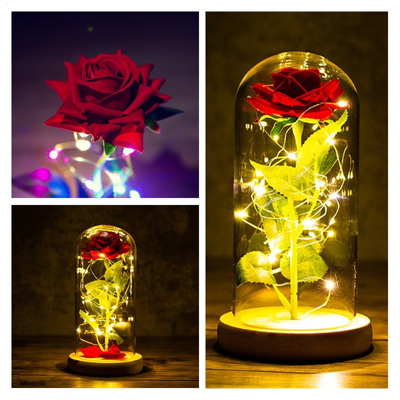 LED enchanted galaxy rose bedroom decoration light