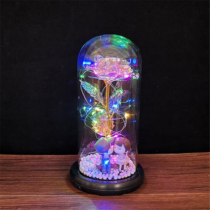 vLED enchanted galaxy rose with colorful lighting effect