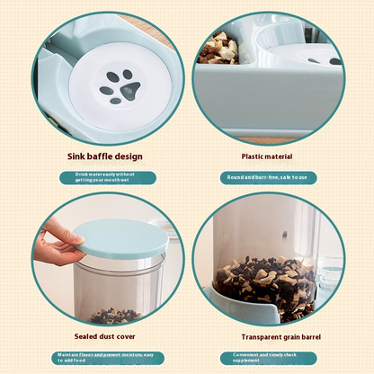 automatic pet feeder water dispenser feeding setup