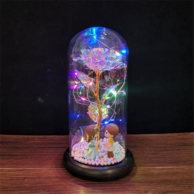 LED enchanted galaxy rose with colorful lighting effect