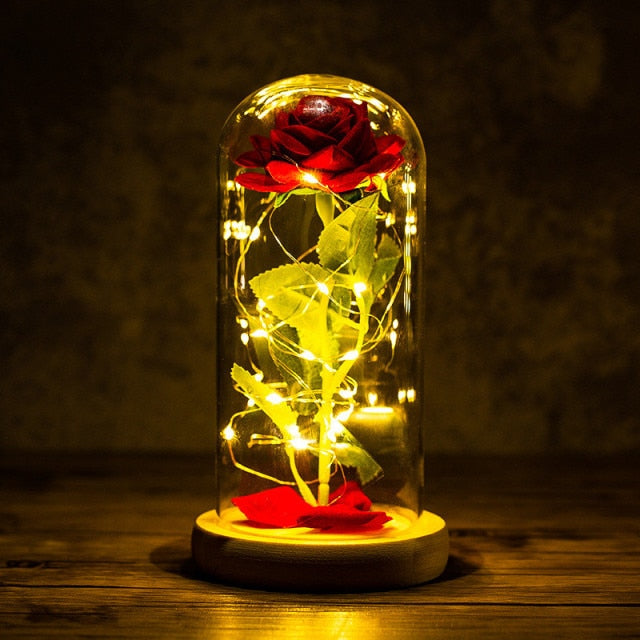 vLED enchanted galaxy rose with colorful lighting effect