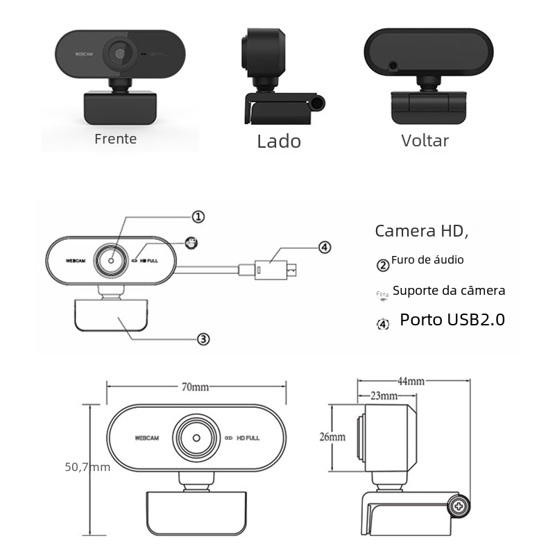 2K HD USB webcam for online meetings and streaming video quality