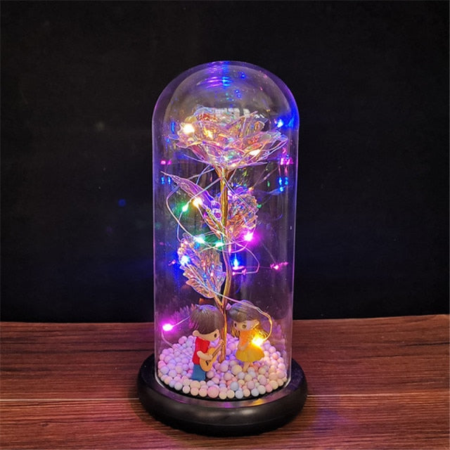 vLED enchanted galaxy rose with colorful lighting effect