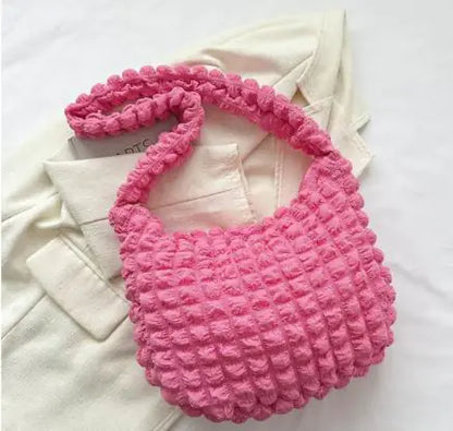 Quilted tote bag stylish front view